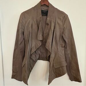 All Saints Draped Leather Jacket